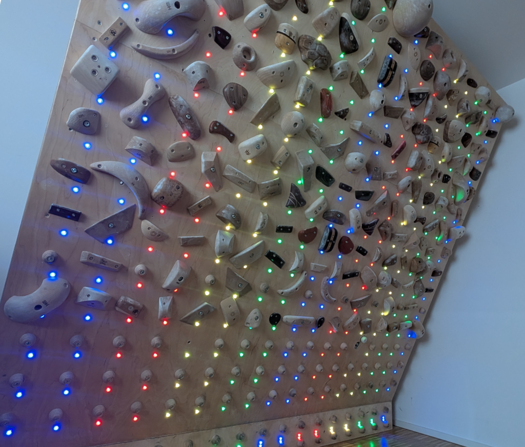 Home climbing wall LED system